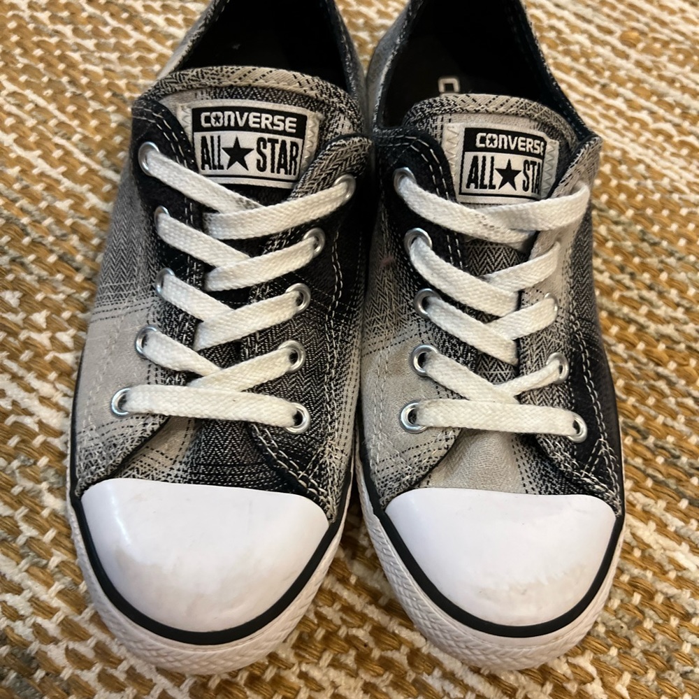 Converse Black and White Plaid Womens Size 6 - Picture 2 of 7